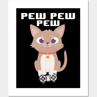 Gaming Cat, Cute Gamer Cat, Gaming Gift, Funny Cat Gift Posters and Art